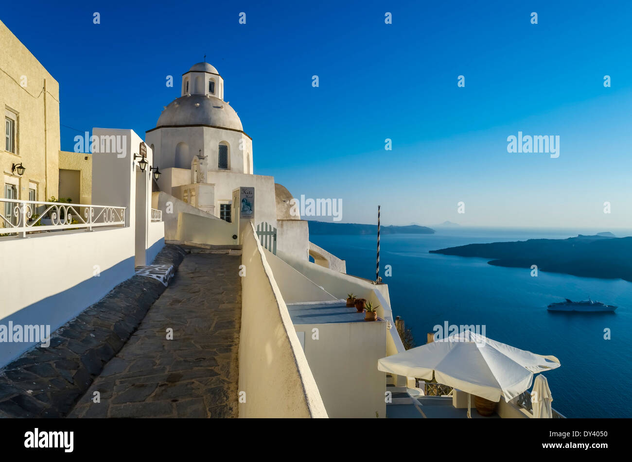 La ville de Fira à Santorin Grèce Banque D'Images