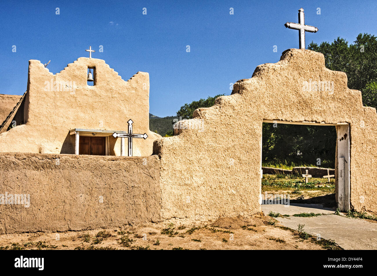 San Lorenzo de Picuris Pueblo Picuris, Mission Church, Nouveau Mexique Banque D'Images