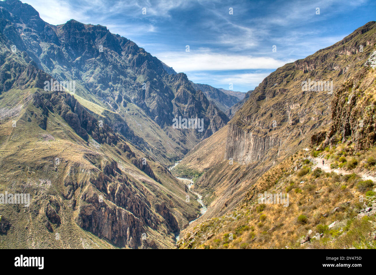 Vue sur le Canyon de Colca près de Arequipa, Pérou Banque D'Images