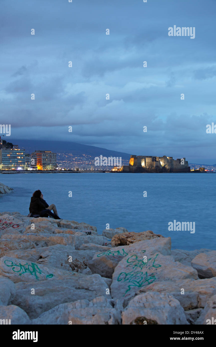 Castel dell'Ovo, oeufs ou château, Naples, Italie Banque D'Images