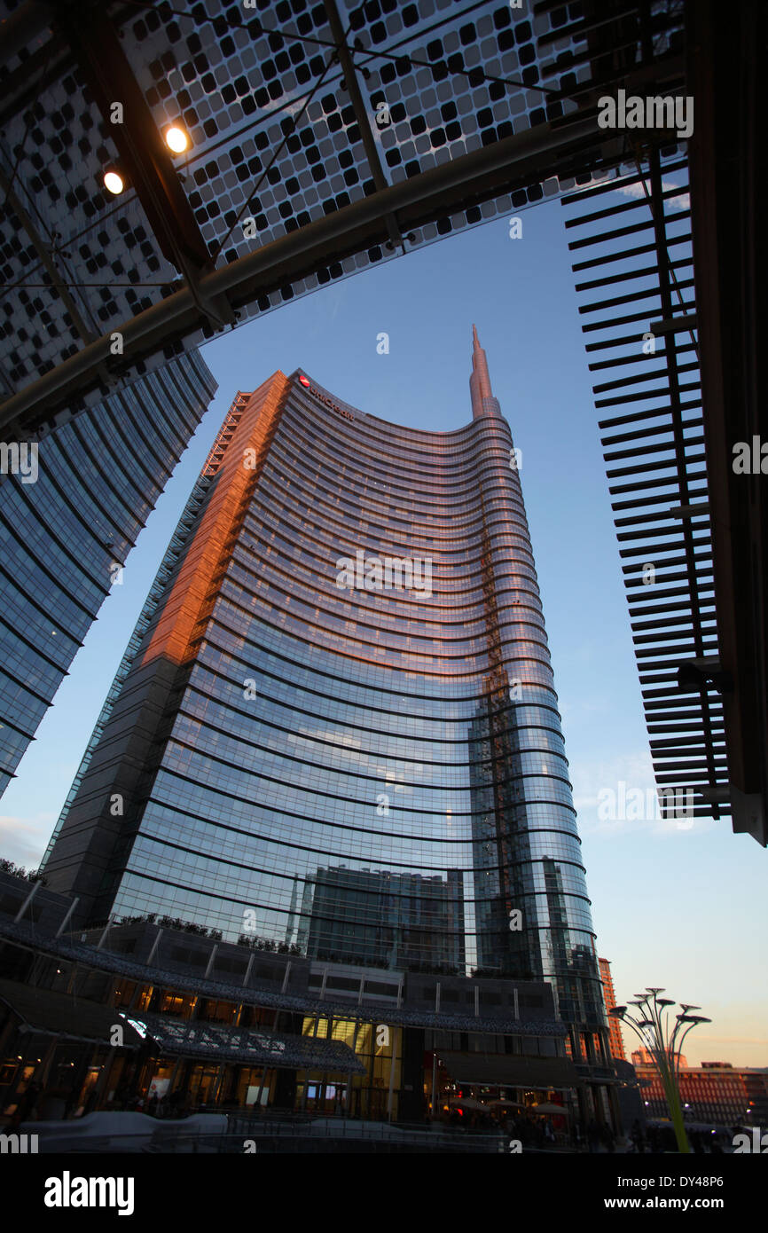 Tour d'Unicredit à Porta Nuova, Milan, Italie Banque D'Images