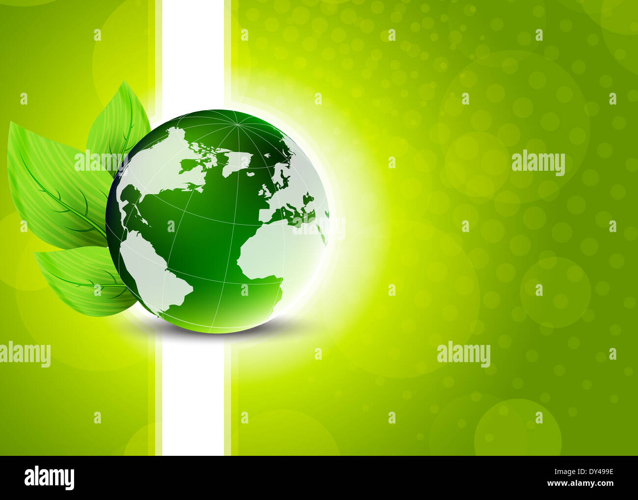 Fond vert avec globe Banque D'Images