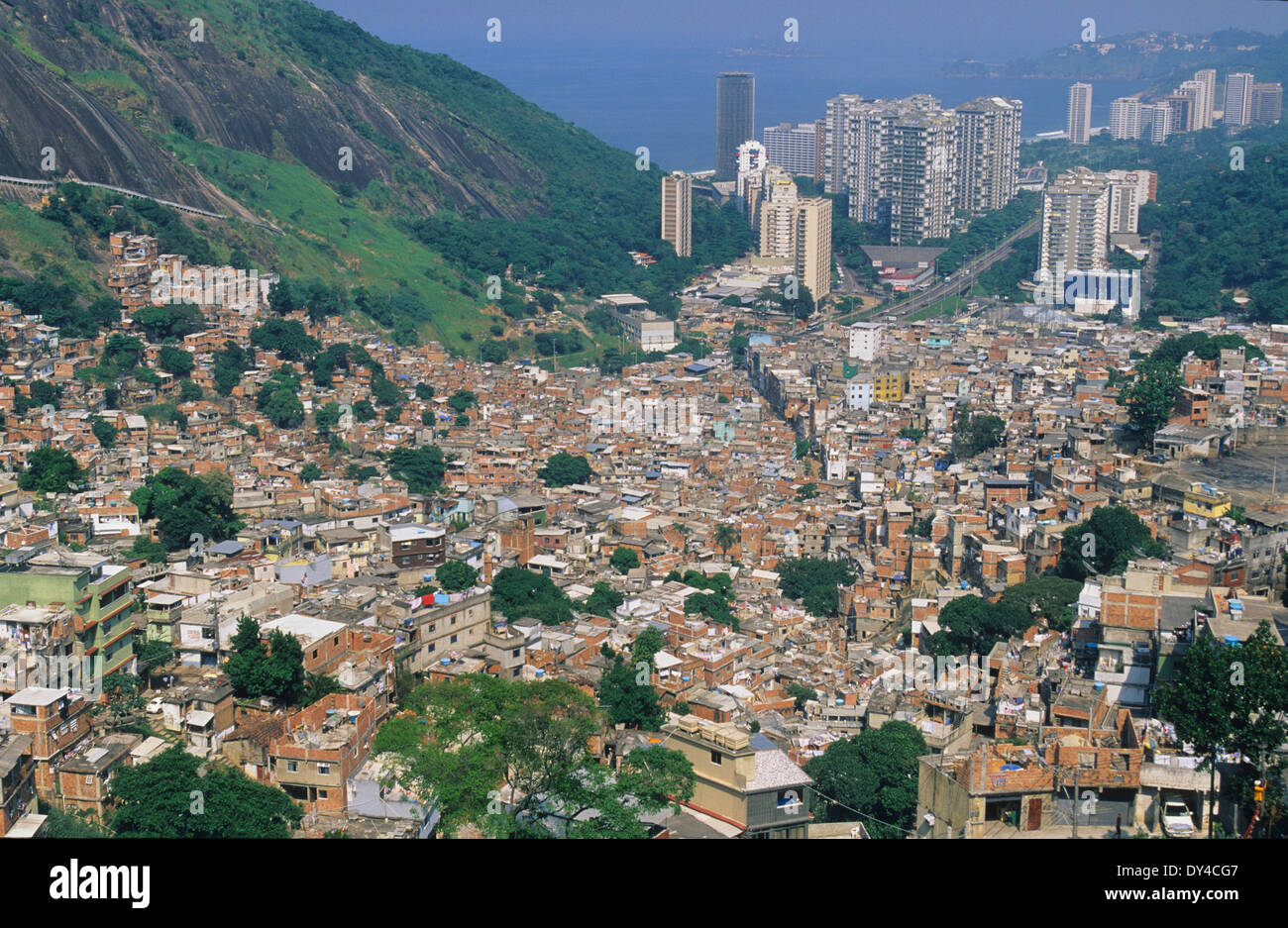 À partir de la Rocinha Favela, vue sur Rio de Janeirio, Brésil, Amérique du Sud Banque D'Images