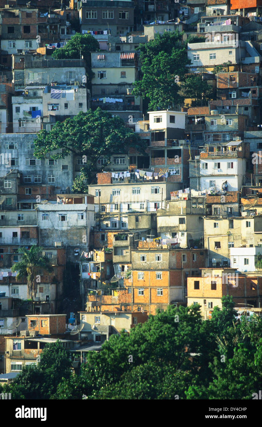 À partir de la Rocinha Favela, vue sur Rio de Janeirio, Brésil, Amérique du Sud Banque D'Images