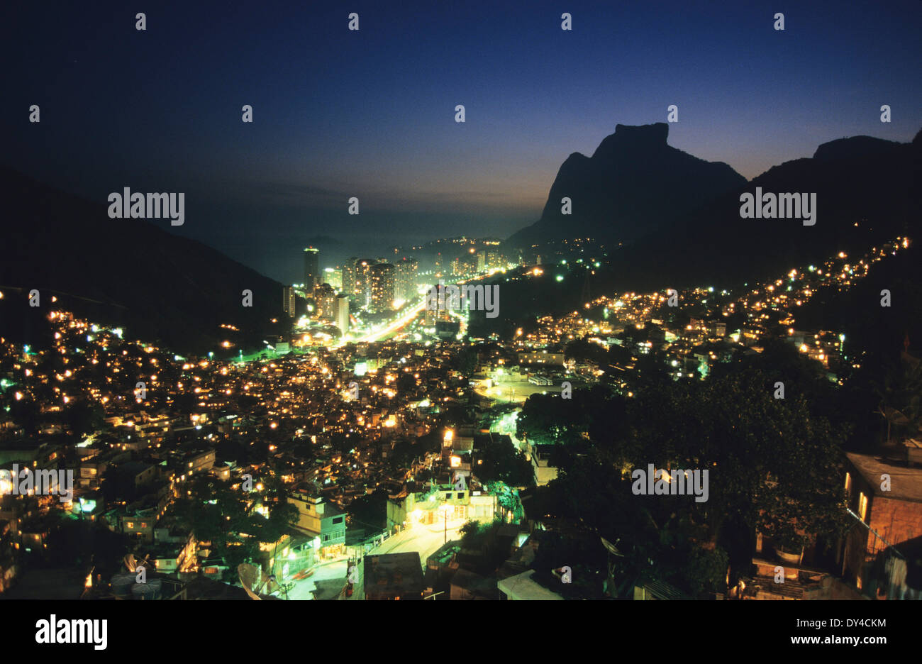 À partir de la Rocinha Favela, vue sur Rio de Janeirio, Brésil, Amérique du Sud Banque D'Images