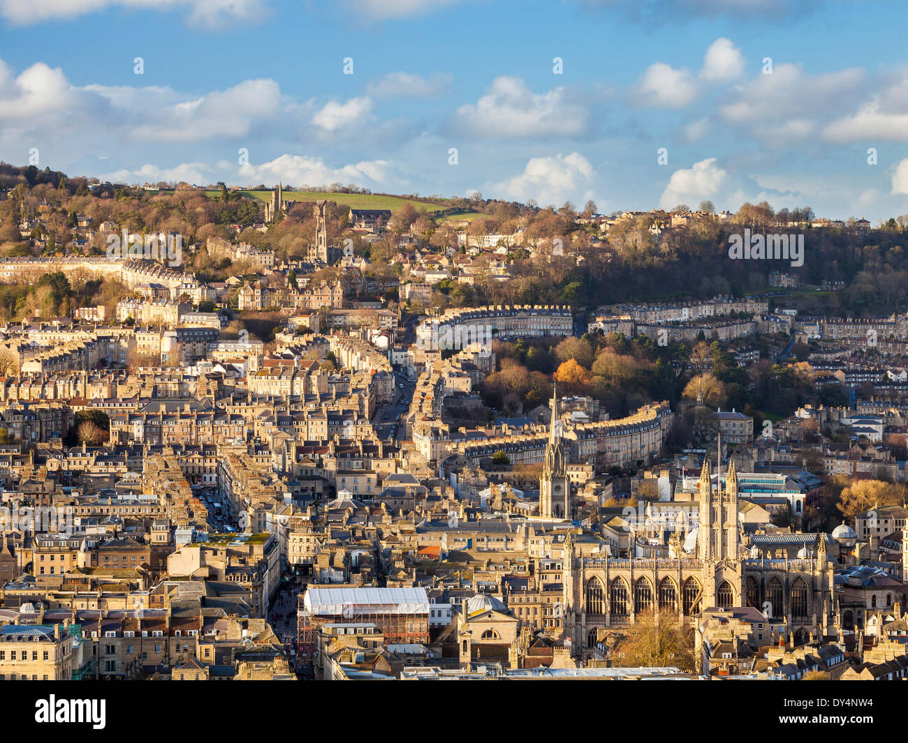 Donnant sur la ville de Bath de l'Alexandra Park sur haut de Beechen Cliff, Somerset England Uk Europe Banque D'Images