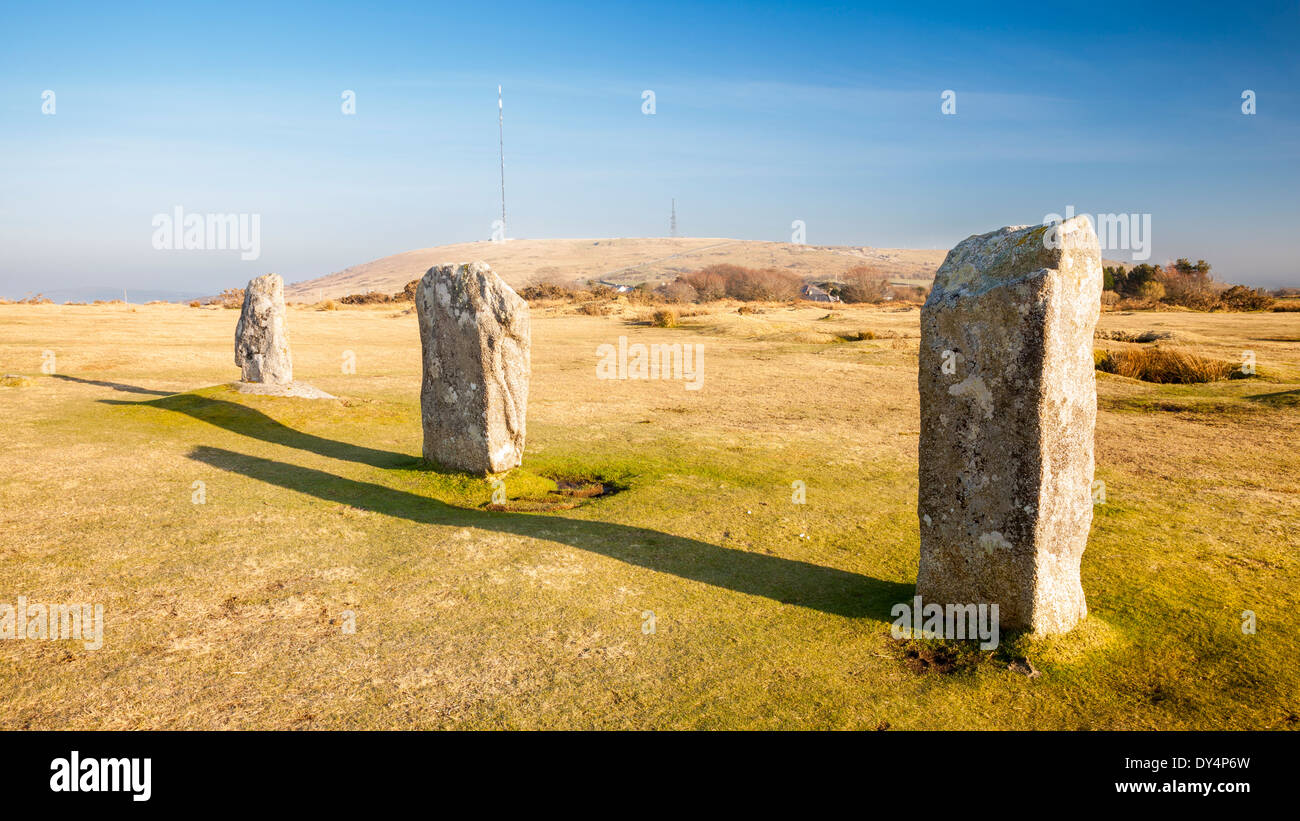 The Hurlers Bronze Age stone circle à laquais près de Liskeard Cornwall England UK Europe Banque D'Images