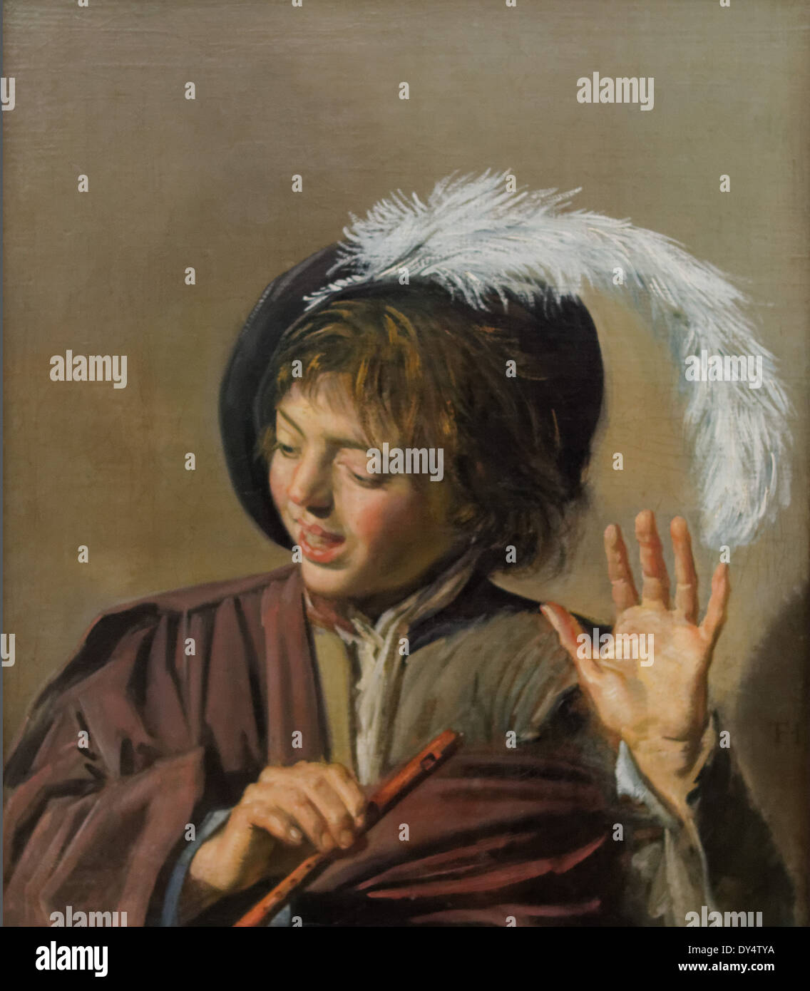 Frans Hals - garçon chantant avec flûte - 1625 - XVII ème siècle - École flamande - Gemäldegalerie - Berlin Banque D'Images