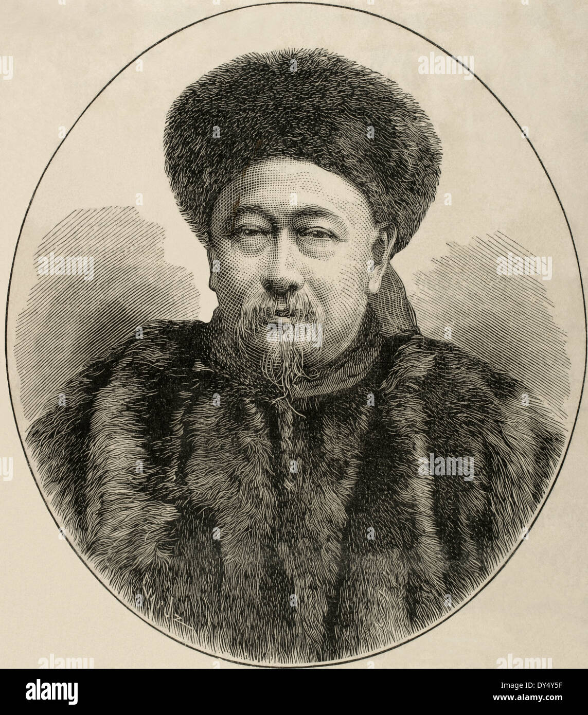 Guo Songtao (Kuo Ta-Jen) (1818-1891). Le diplomate chinois. Gravure de Capuz. L'illustration espagnole et américaine, 1887. Banque D'Images