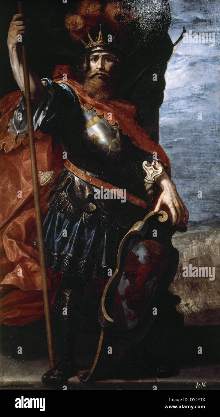 Ataulf. Le roi des Visigoths germaniques à partir de 410-415. Portrait par Vicente Carducho (1576-1638). Musée de l'armée. Madrid. L'Espagne. Banque D'Images
