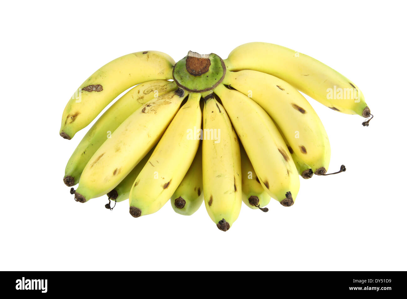Banane mûre isolé sur fond blanc. Banque D'Images