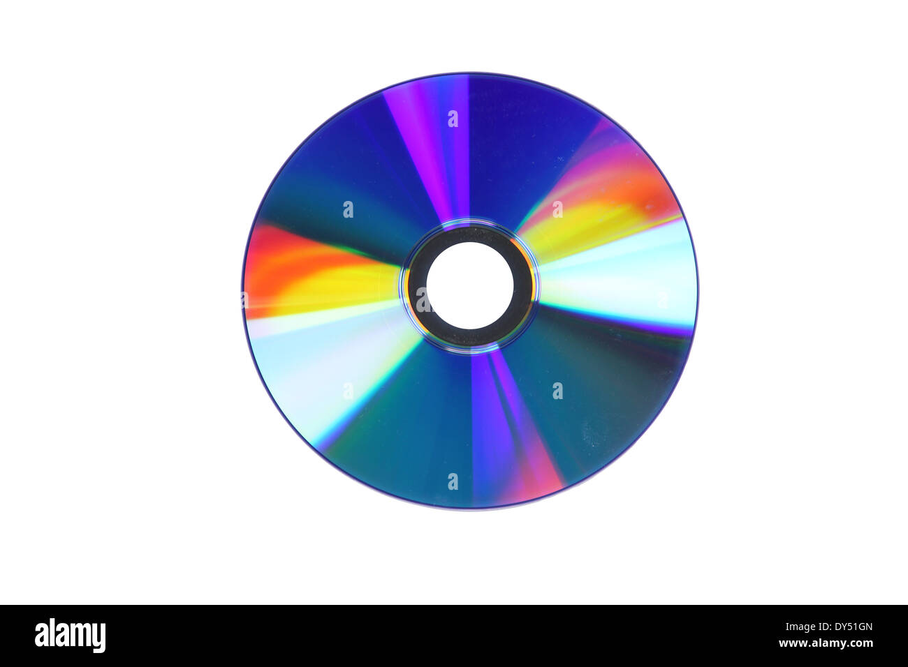 Disque compact isolé sur fond blanc. Banque D'Images