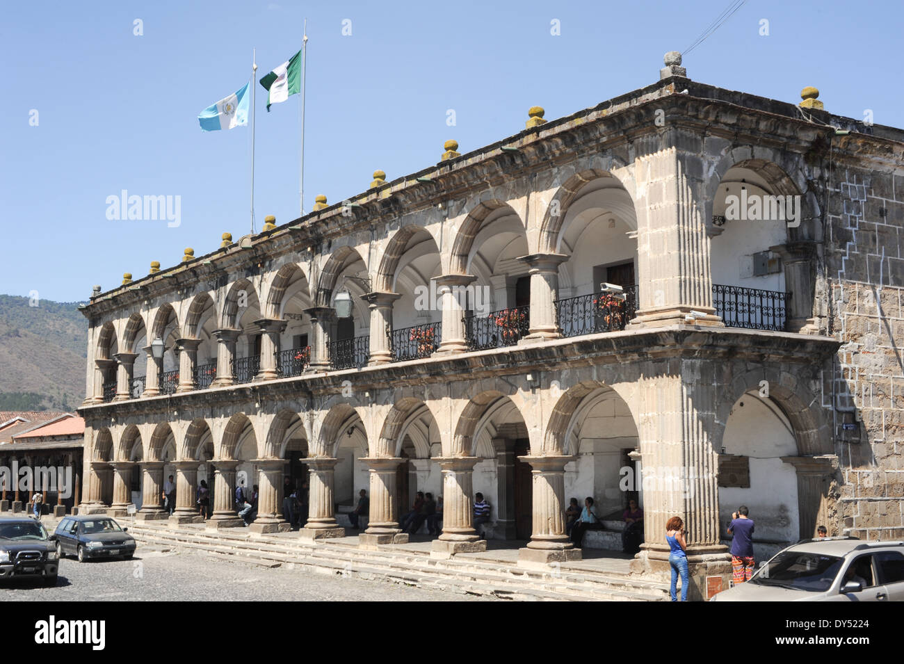 Palais de l'Ayuntamento à Antigua au Guatemala Banque D'Images