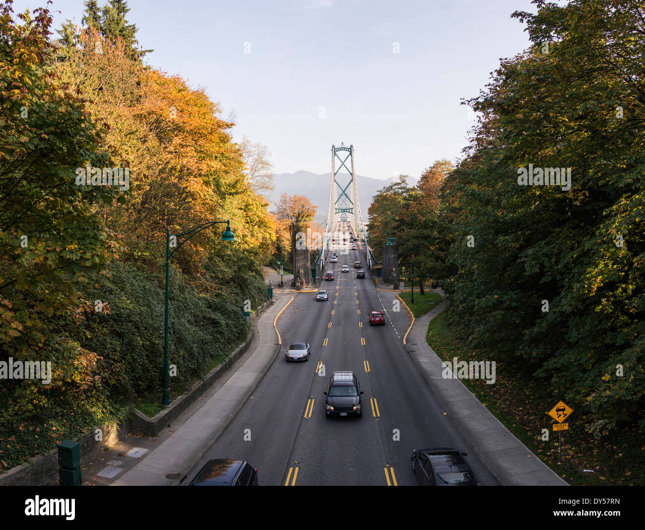 Route de bridge, Vancouver, British Columbia, Canada Banque D'Images
