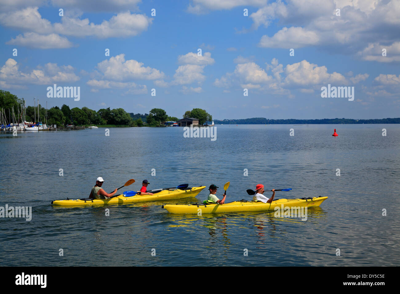 Schwerin, canotage sur le lac Schweriner See, le Mecklembourg Poméranie occidentale, l'Allemagne, de l'Europe Banque D'Images