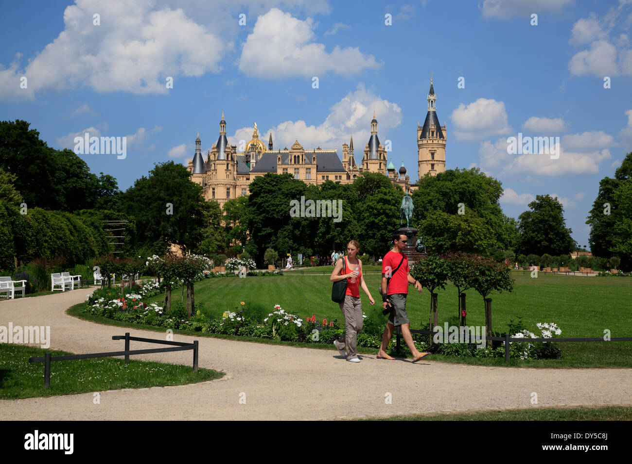 Schwerin, jardin du château, le Mecklembourg Poméranie occidentale, l'Allemagne, de l'Europe Banque D'Images