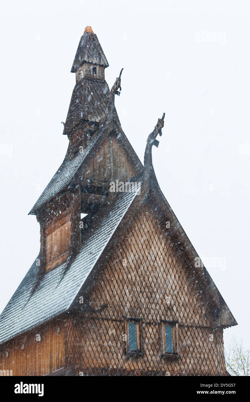 USA (Minnesota), Moorhead, Hopperstadt Église norvégienne, l'hiver Banque D'Images