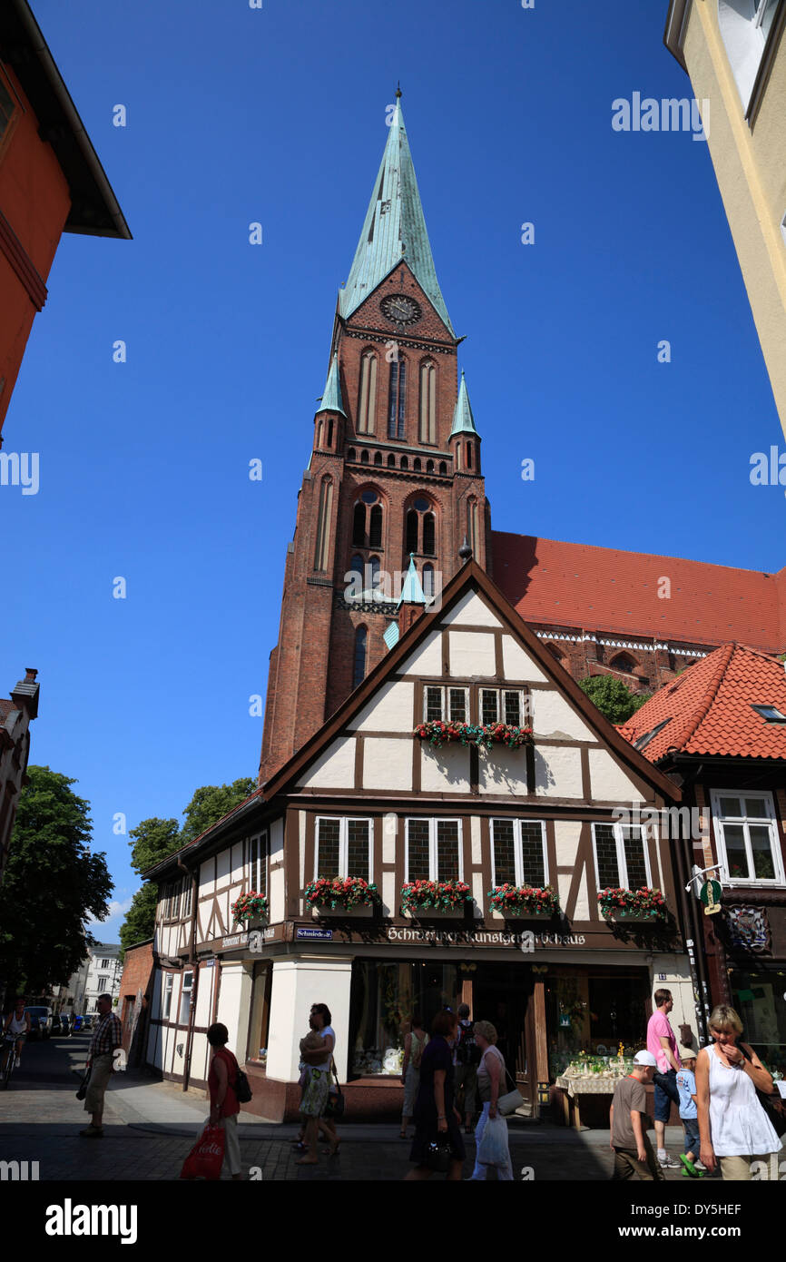 Vue de l'Buschstrasse à Dom, Schwerin, Mecklembourg Poméranie occidentale, l'Allemagne, de l'Europe Banque D'Images