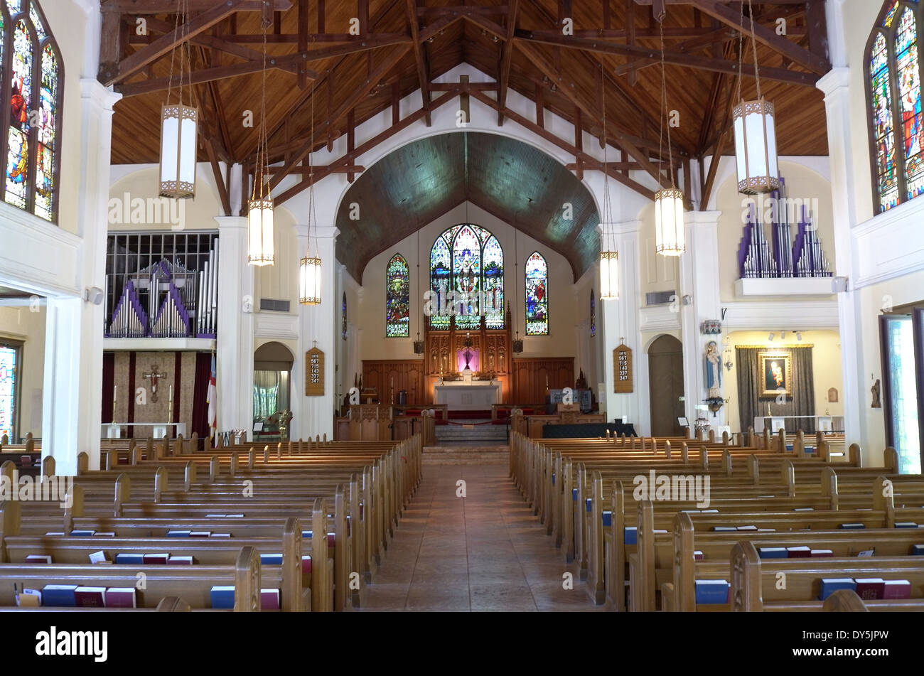 À l'intérieur de St. Paul's Episcopal Church, Key West, Floride Banque D'Images