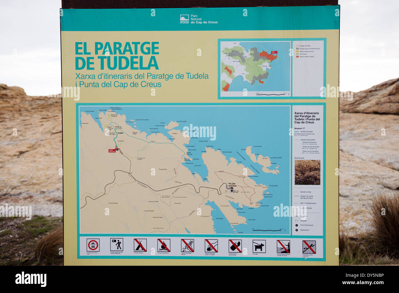 Parc Naturel du Cap de Creus Site pancarte Costa Brava Espagne Photo