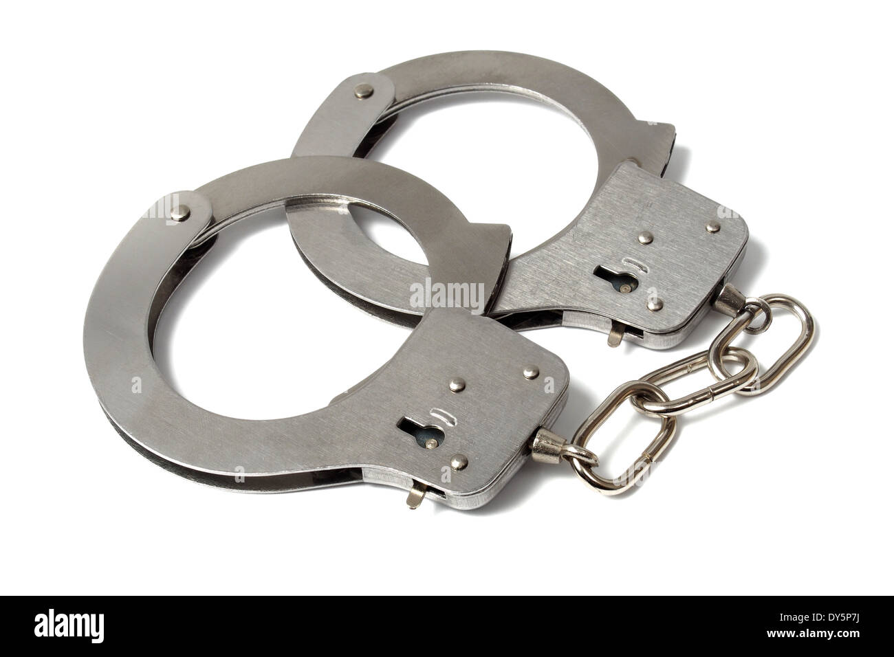Les menottes sur white Banque D'Images
