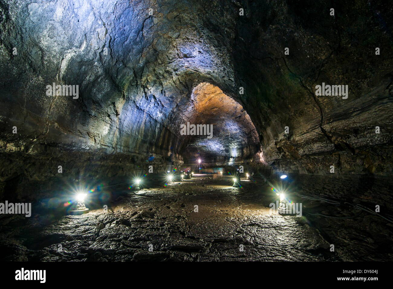 La plus longue grotte de Manjanggul système dans le monde sur l'île de Jejudo, UNESCO World Heritage Site, Corée du Sud, Asie Banque D'Images