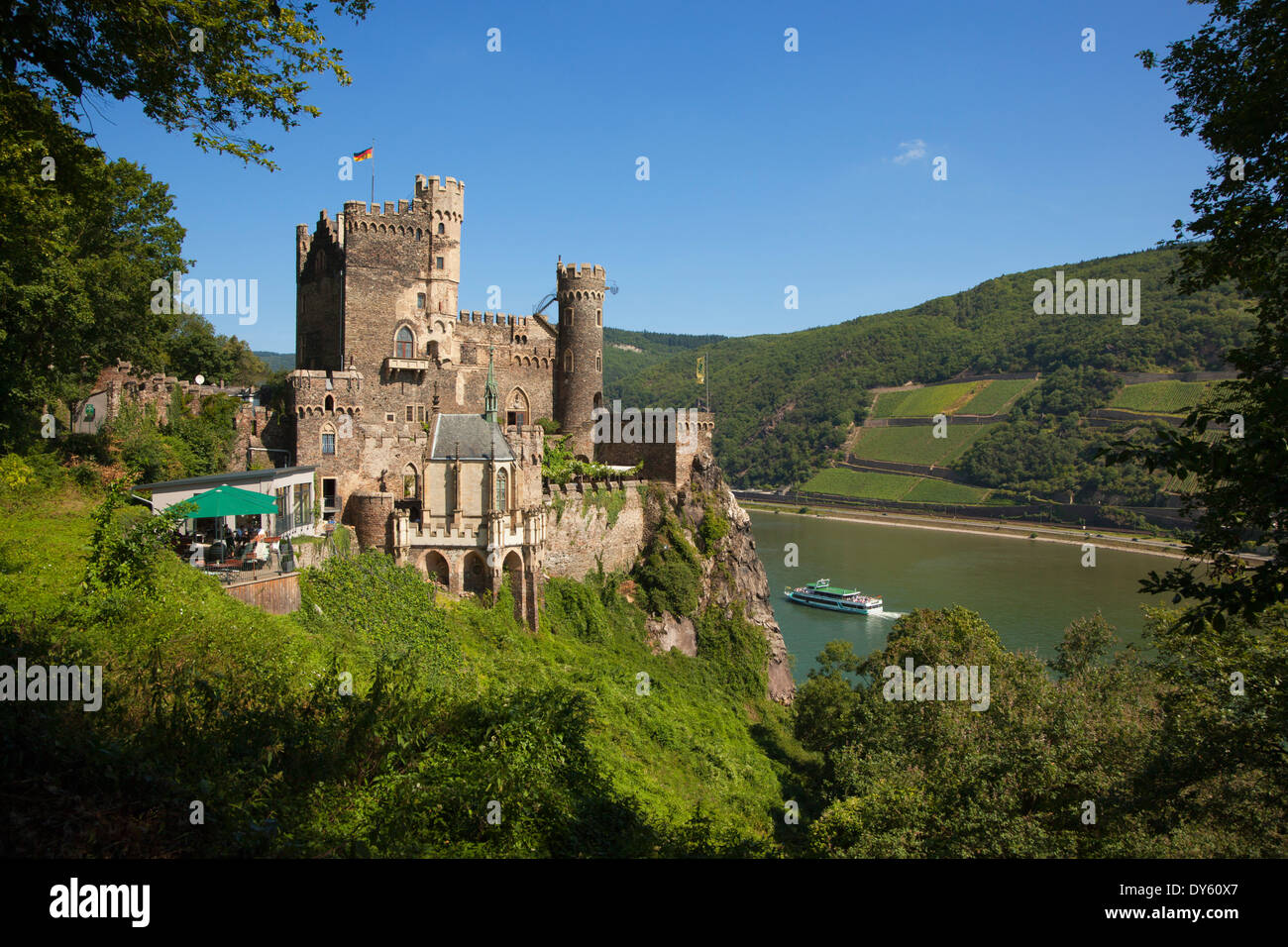 Château de Rheinstein, Rhin, Rhénanie-Palatinat, Allemagne Banque D'Images