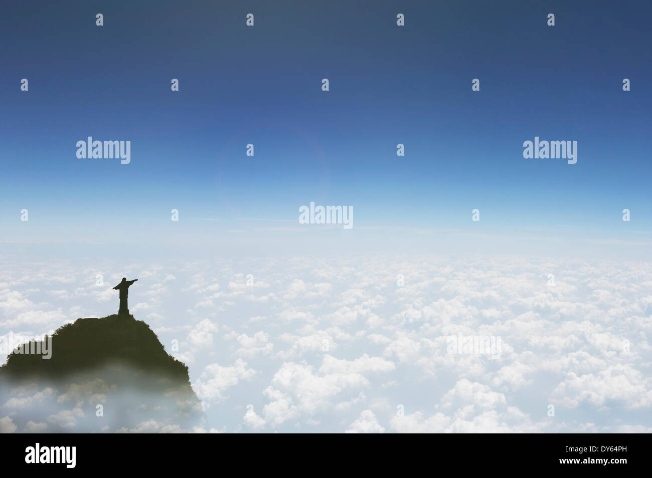 Statue du Christ Rédempteur au-dessus des nuages, Corcovado, Rio de Janeiro, Brésil, Amérique du Sud Banque D'Images