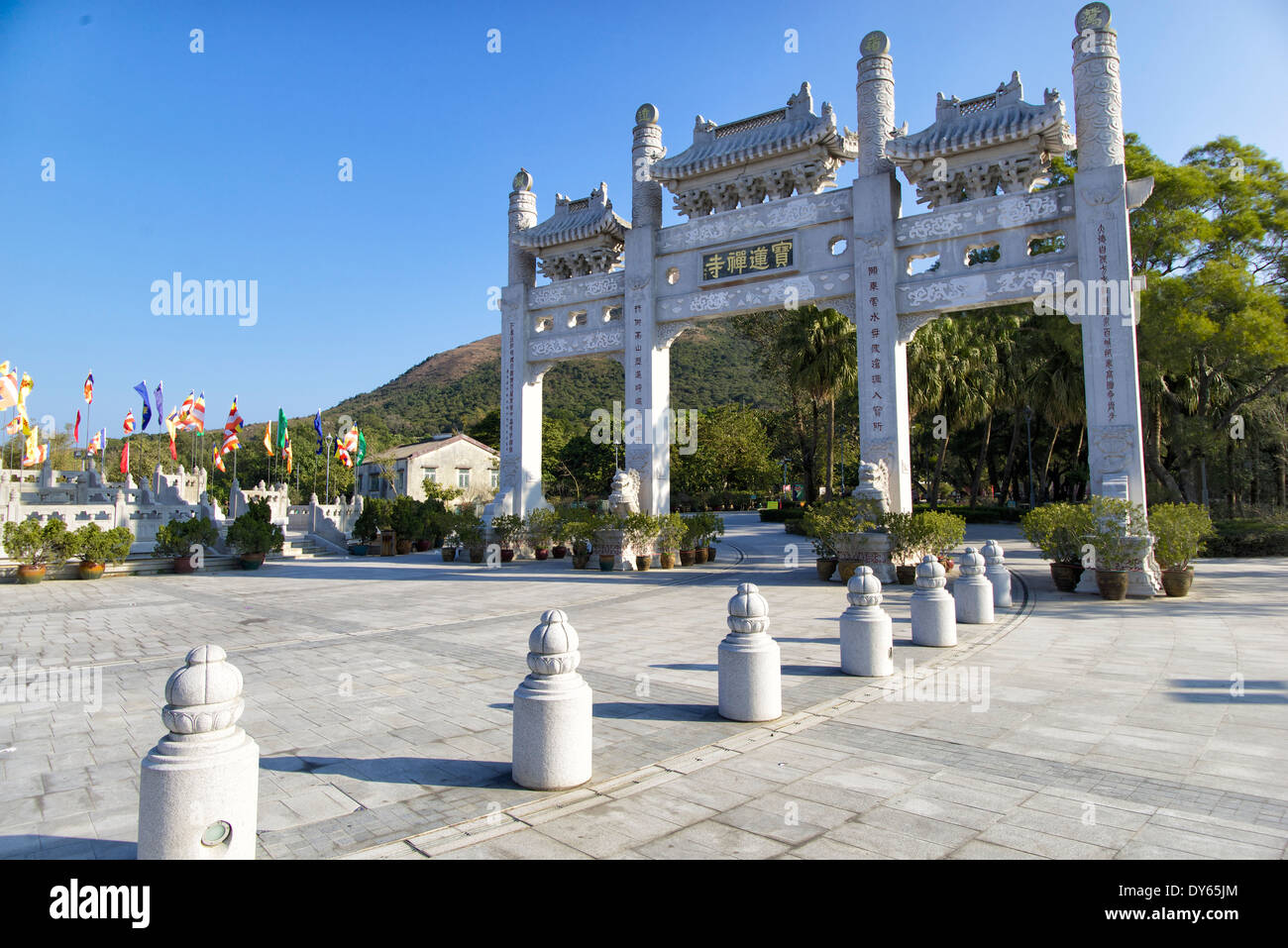 Hong Kong Tian Tan Buddha monastère Po Lin Banque D'Images