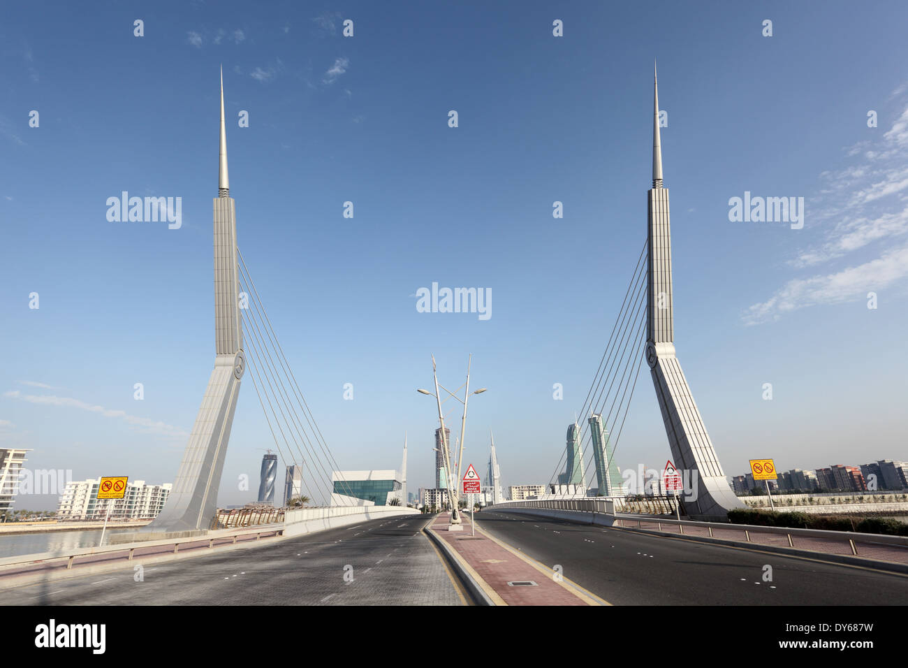 Pont de la marina du port financier à Manama, Bahreïn, Moyen-Orient Banque D'Images