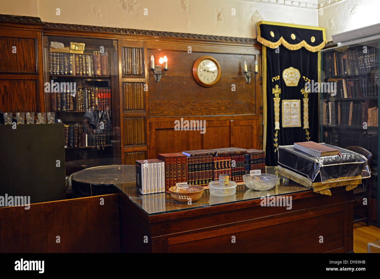 Le bureau du Rav Loubavitch au 770 Eastern Parkway à Crown Heights, Brooklyn, New York. Prières sont encore menées. Banque D'Images