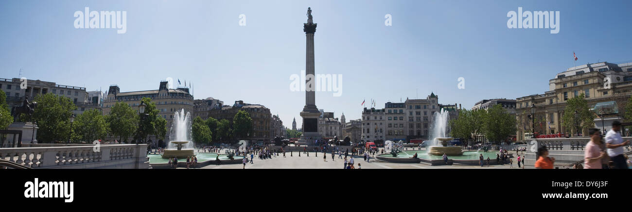 Vue panoramique sur Trafalgar Square Banque D'Images