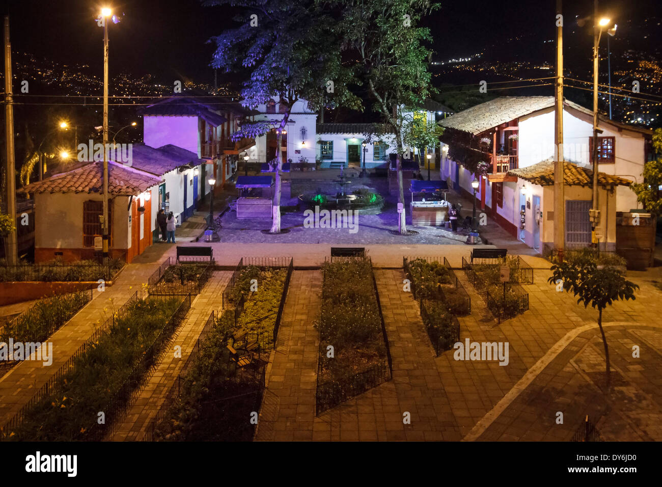 Réplique d'un petit village d'Antioquia. Banque D'Images