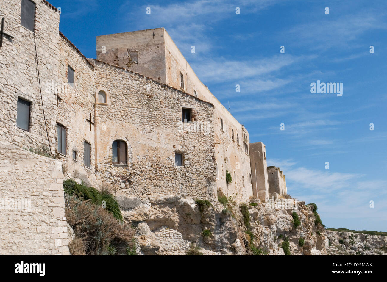 La forteresse et le monastère de San Nicola island îles Tremiti Puglia (Pouilles), Italie Banque D'Images