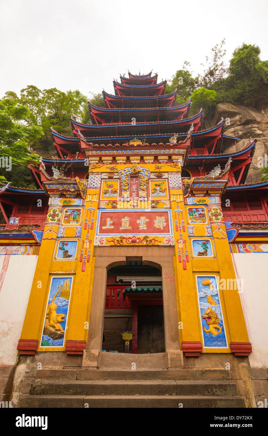 Pagode Shibaozhai et temple bouddhiste Chine Banque D'Images