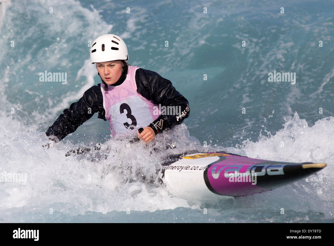 Jasmine Royle, demi-finale C1 Slalom femmes GO 2014 Essais Sélection Lee Valley White Water Centre, London, UK Banque D'Images