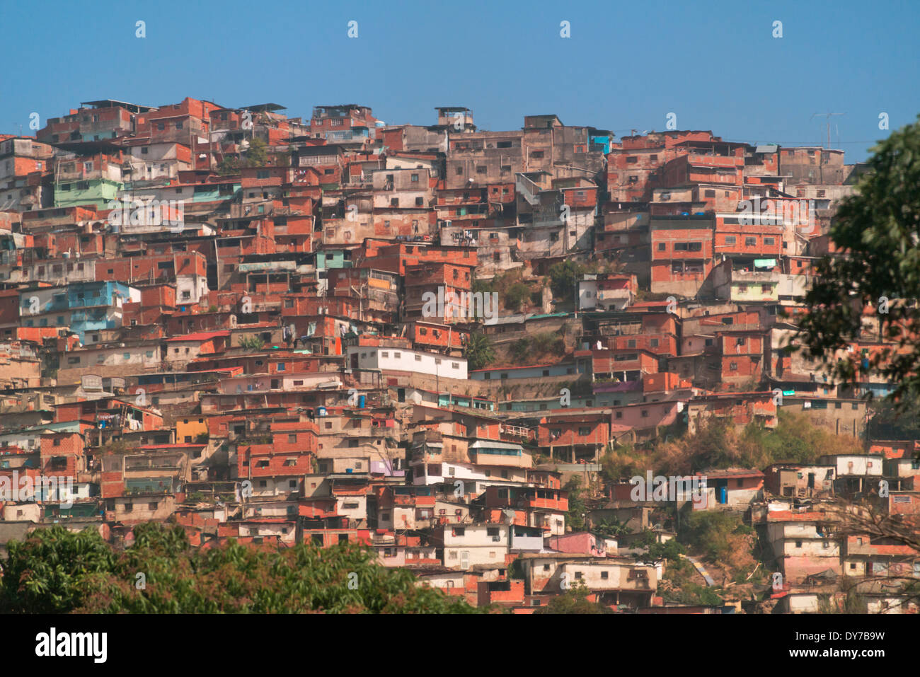 Barrios, bidonvilles de Caracas sur la colline, Caracas, Venezuela Banque D'Images