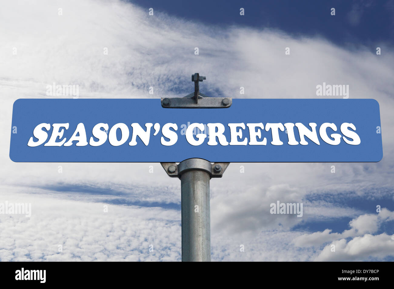 Season's greetings road sign Banque D'Images