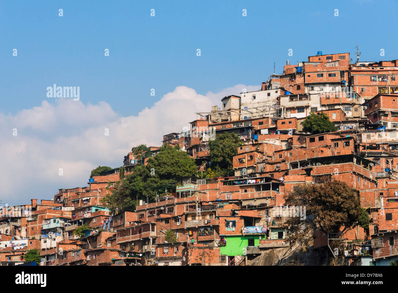 Barrios, bidonvilles de Caracas sur la colline, Caracas, Venezuela Banque D'Images