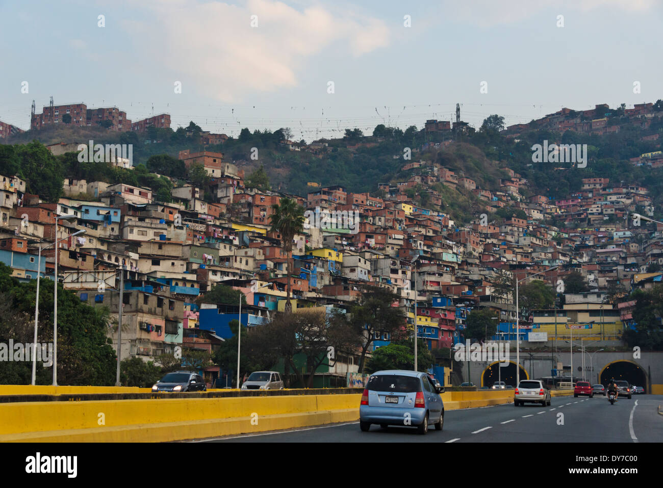 Barrios, bidonvilles de Caracas sur la colline, Caracas, Venezuela Banque D'Images