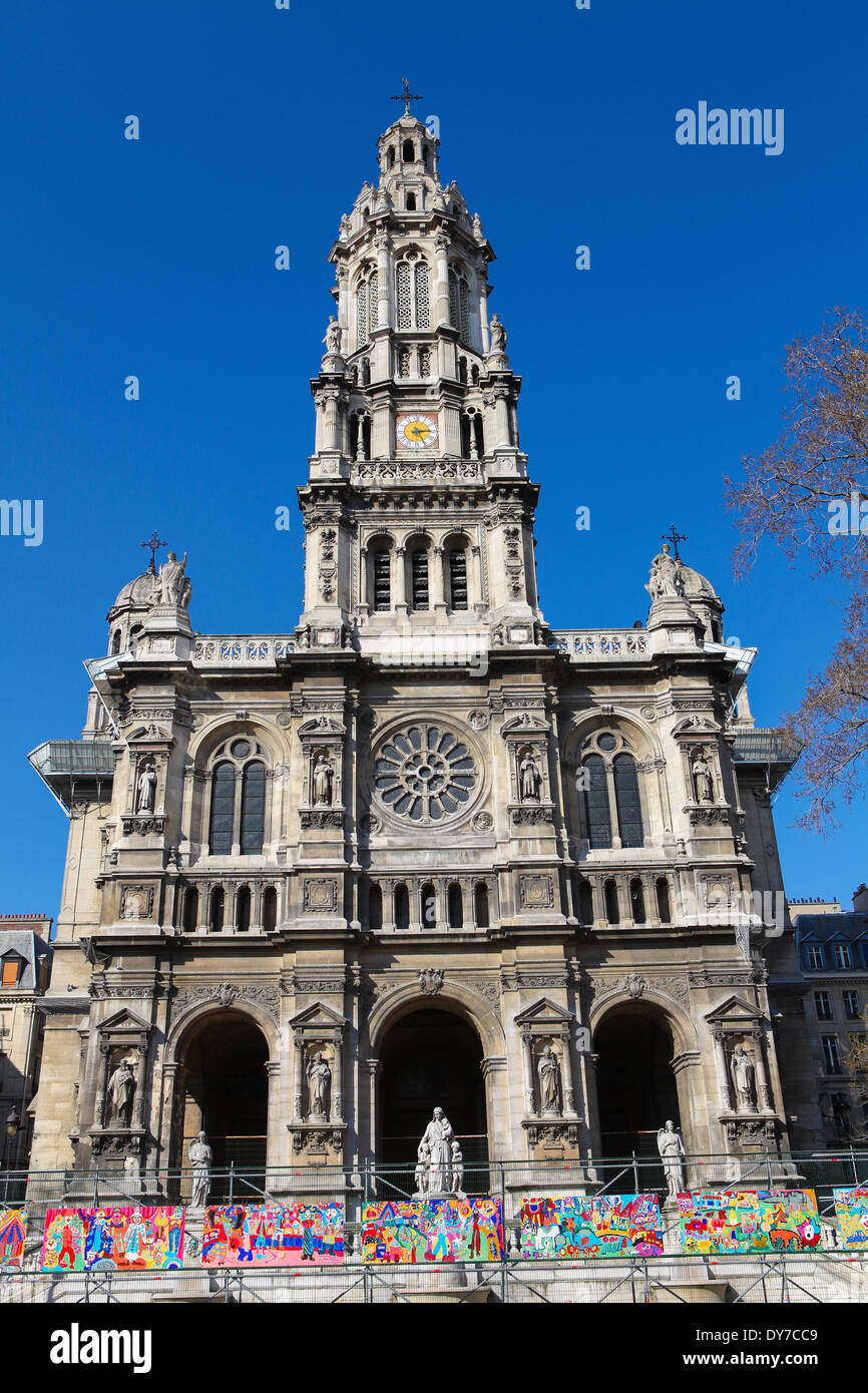 L'église de la Sainte-Trinite est une église catholique romaine situé dans le 9ème arrondissement de Paris, France. Banque D'Images