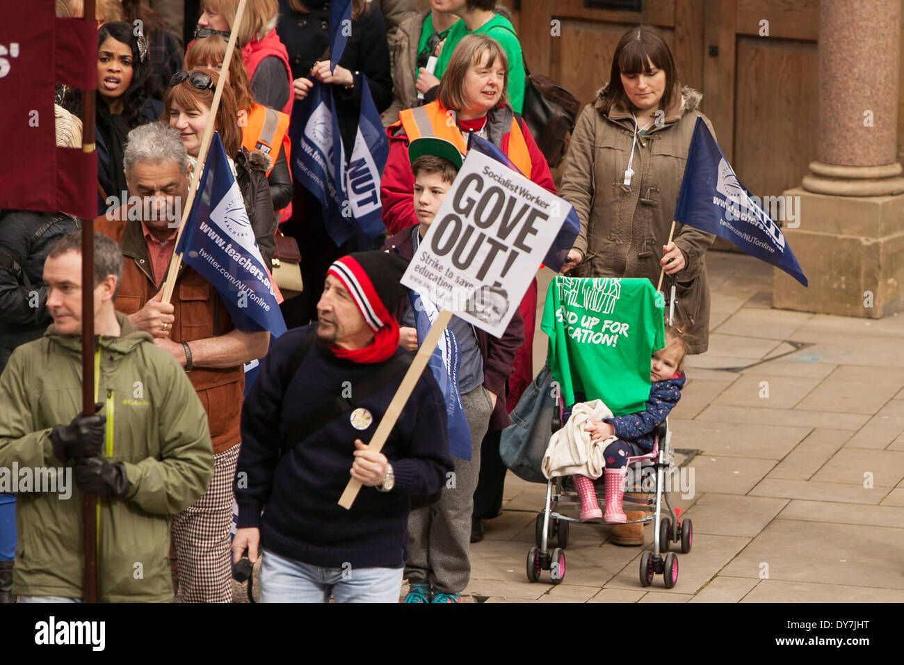 MANCHESTER, Angleterre. Stade les enseignants à une journée de grève. Banque D'Images
