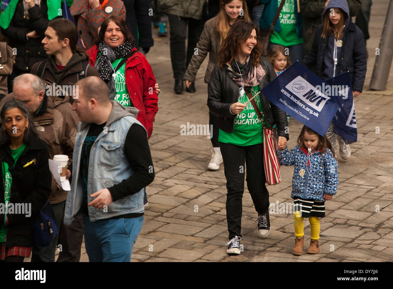MANCHESTER, Angleterre. Stade les enseignants à une journée de grève. Banque D'Images