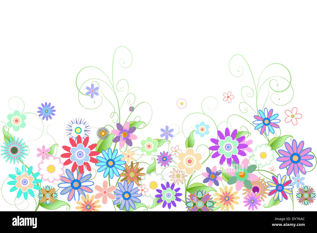 Généré numériquement girly floral design Banque D'Images