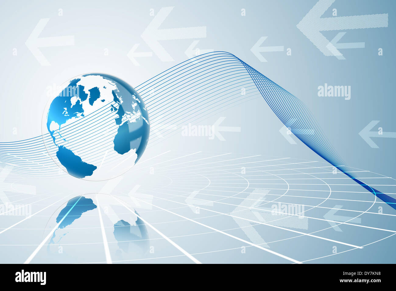 Global Business graphic en bleu Banque D'Images