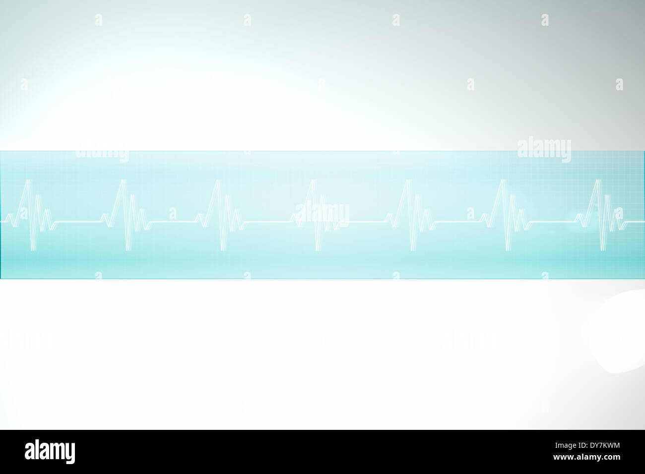 Ligne ECG en bleu et blanc Banque D'Images