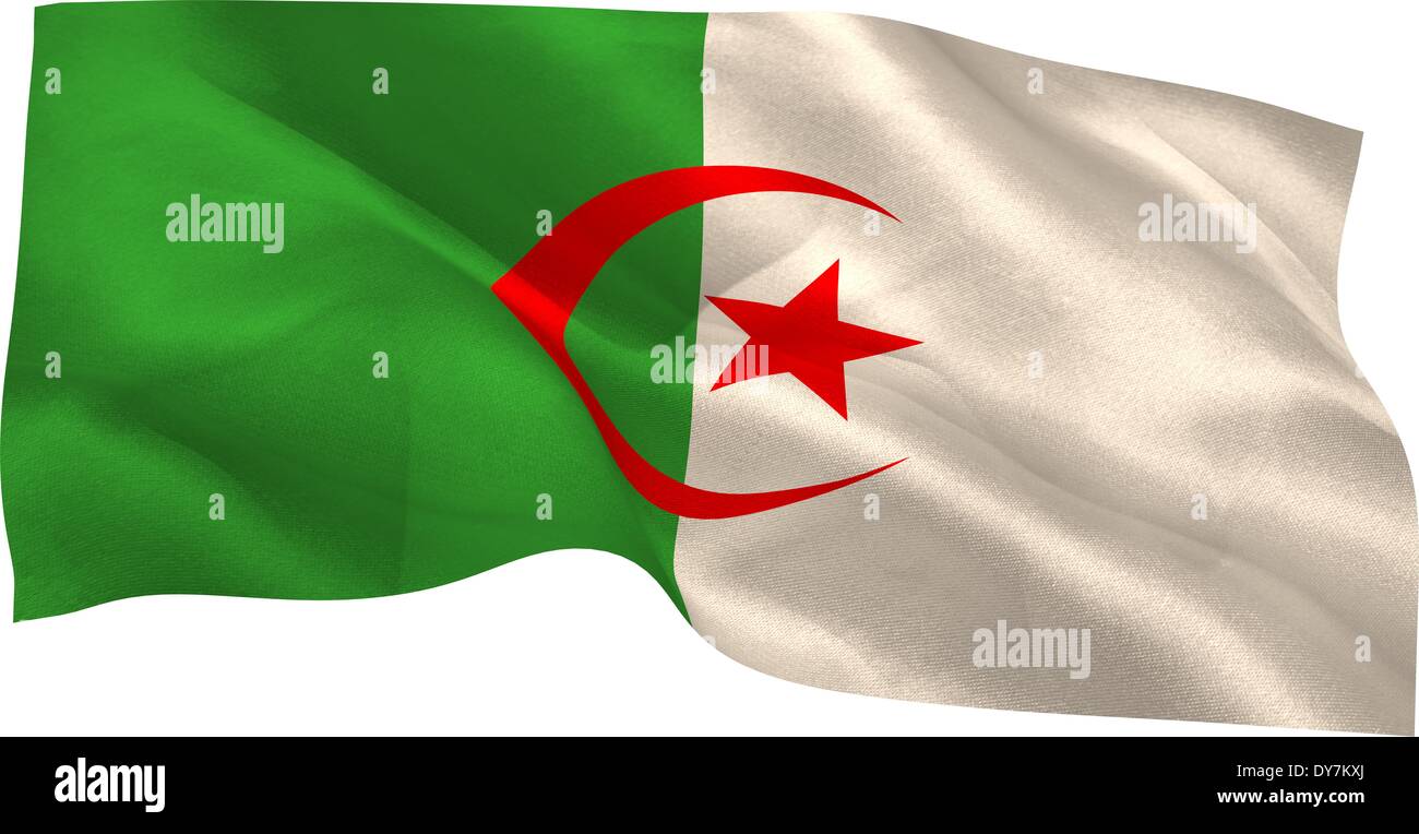 Drapeau national algérie création numérique Banque D'Images