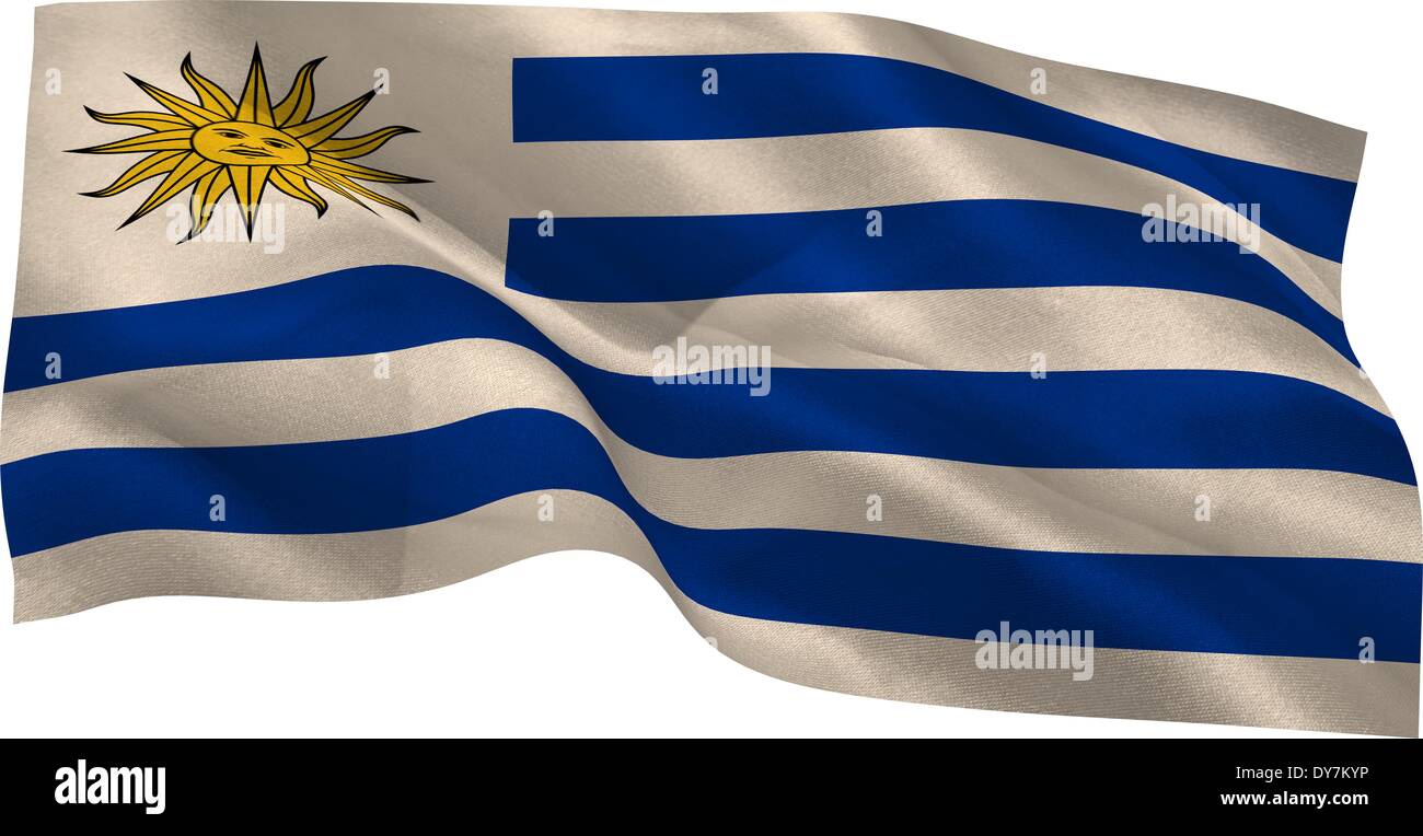 Généré numériquement du drapeau national de l'uruguay Banque D'Images