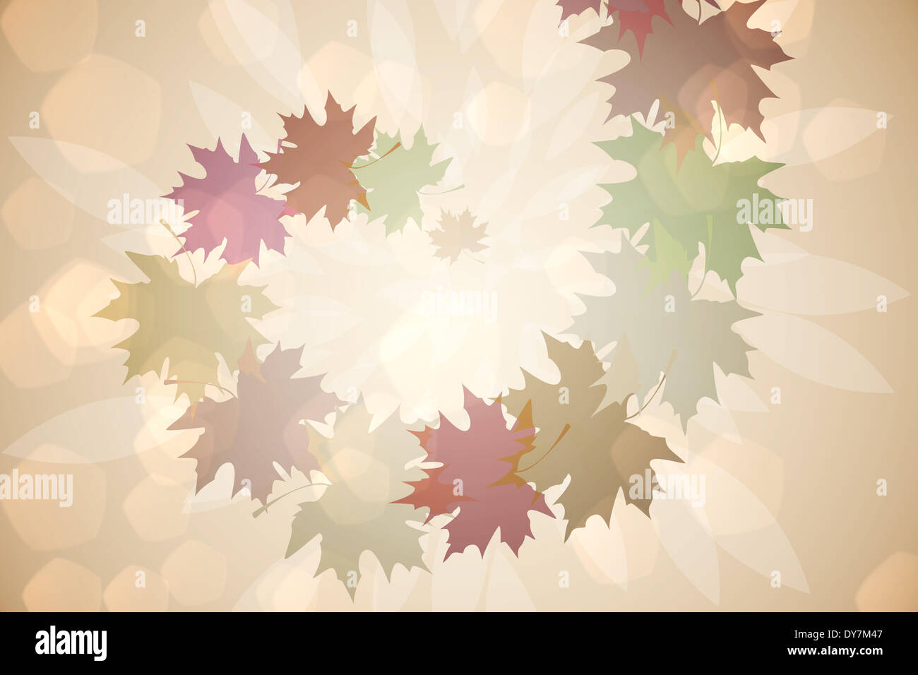 Motif de feuilles d'automne dans des tons chaleureux. Banque D'Images