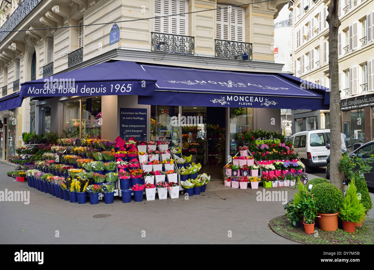 Le magasin de fleurs, 9e arrondissement, Paris, France Banque D'Images